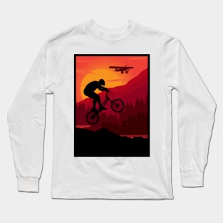 MTB airplane sunset Long Sleeve T-Shirt